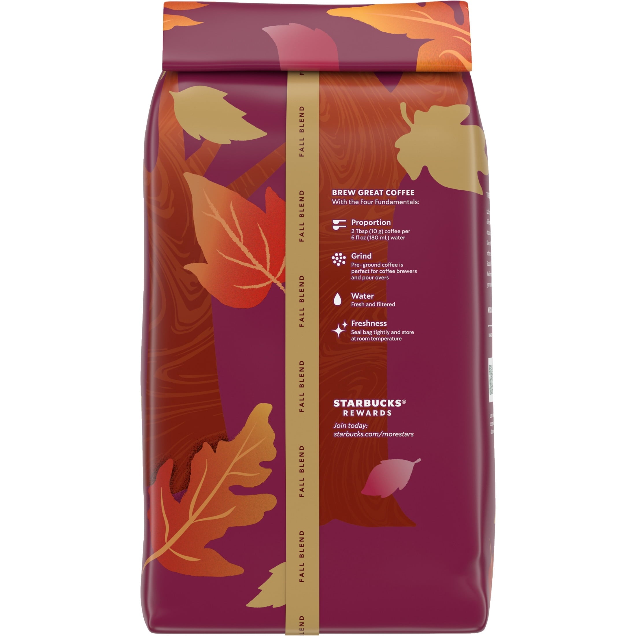 Starbucks Fall Blend Naturally Caffeinated Medium Roast Ground Coffee 17 oz Bag