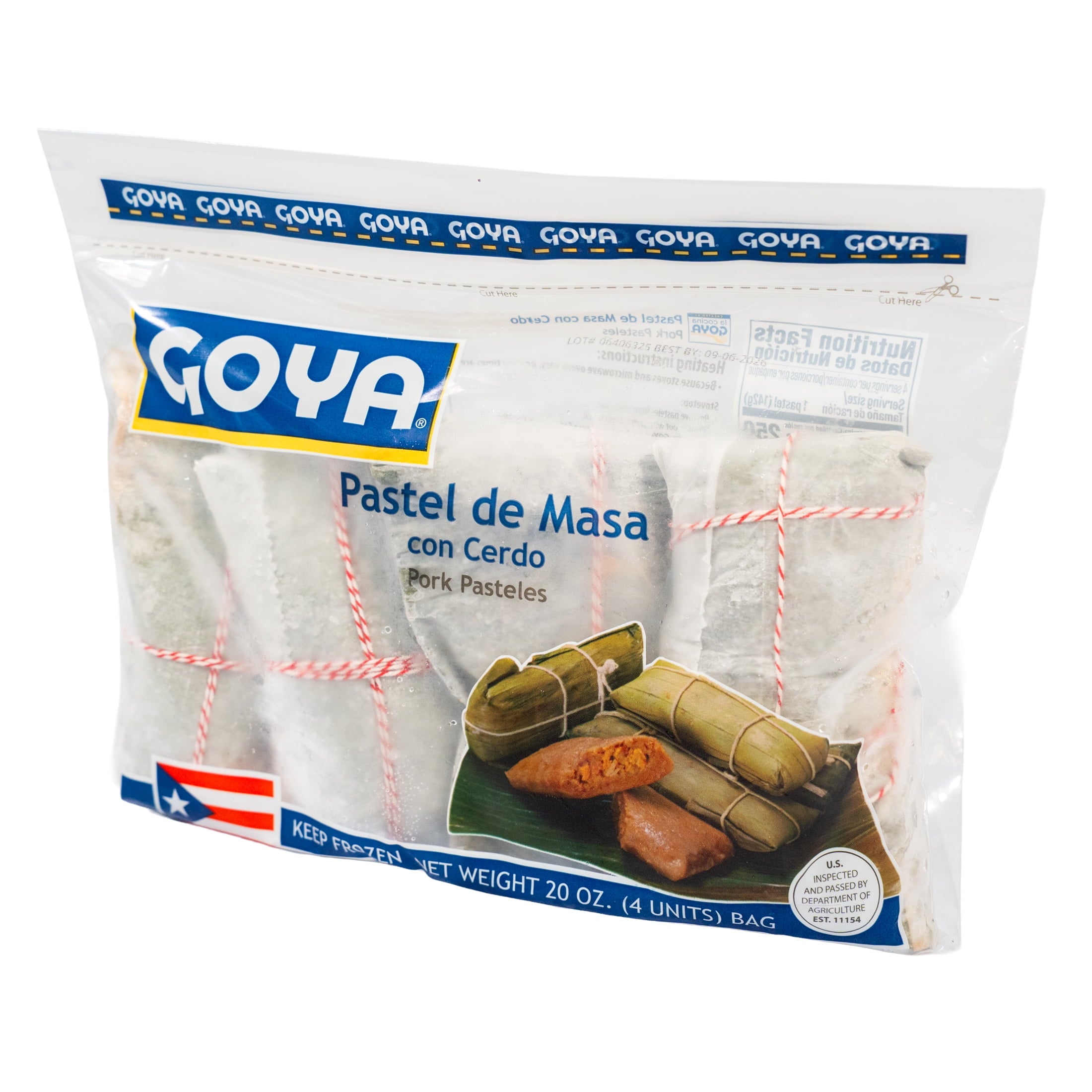 Goya Pork Pasteles Frozen 4 Count 20 Oz