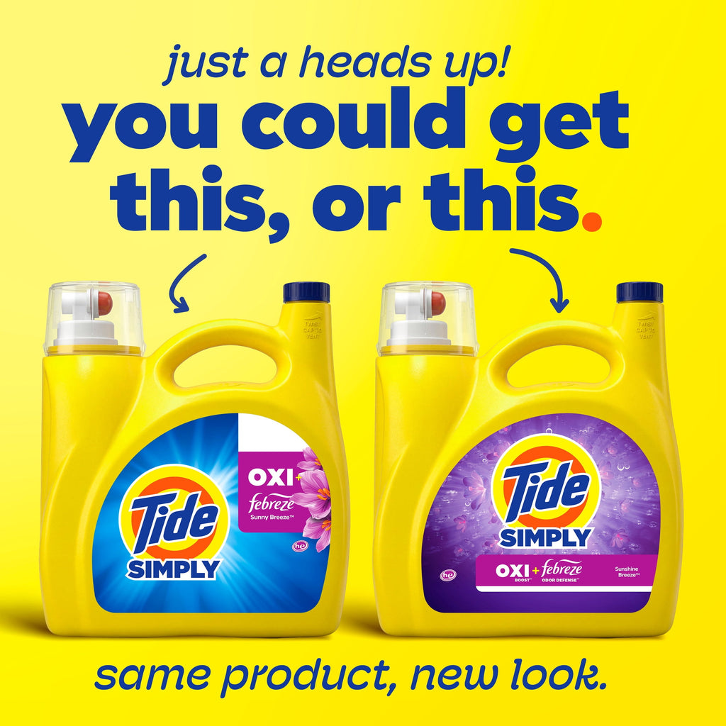 Tide Simply Oxi Boost Plus Febreze Odor Defense Liquid Laundry Detergent Sunny Breeze 129 fl oz 96 Loads