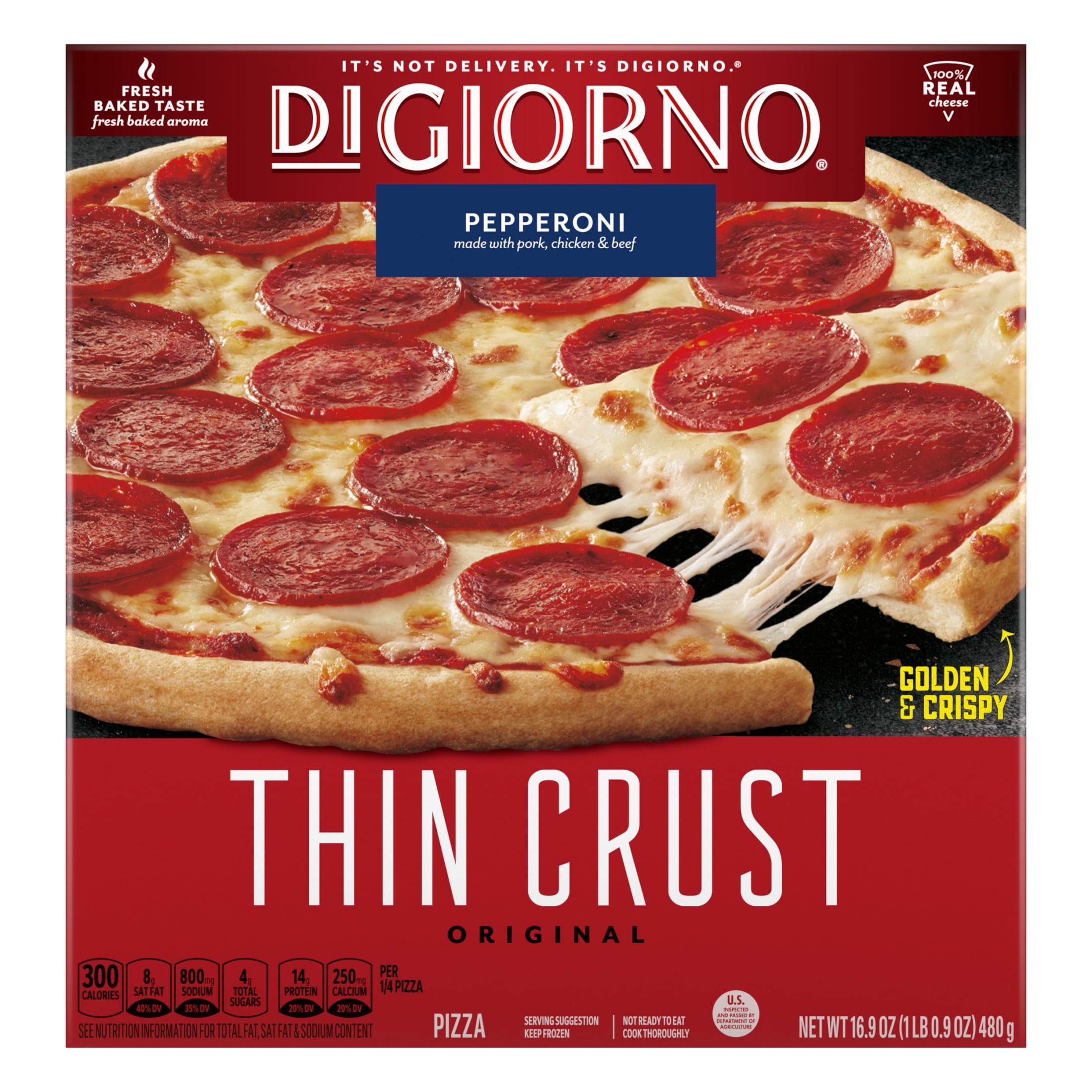 DiGiorno Thin Crust Pepperoni Frozen Pizza 16.9 Oz