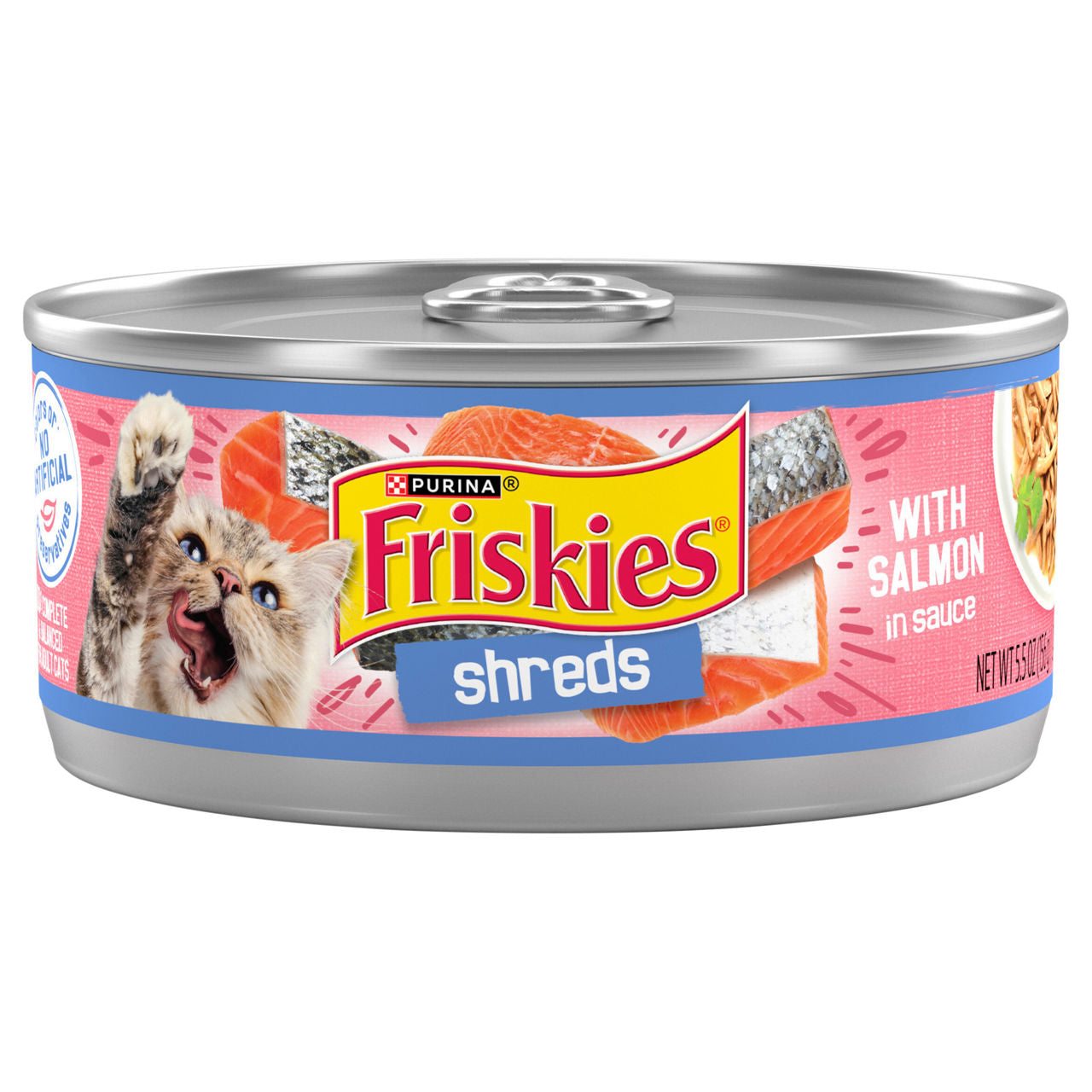 Friskies Shreds with Salmon in Sauce Adult Cat Food 5.5 oz