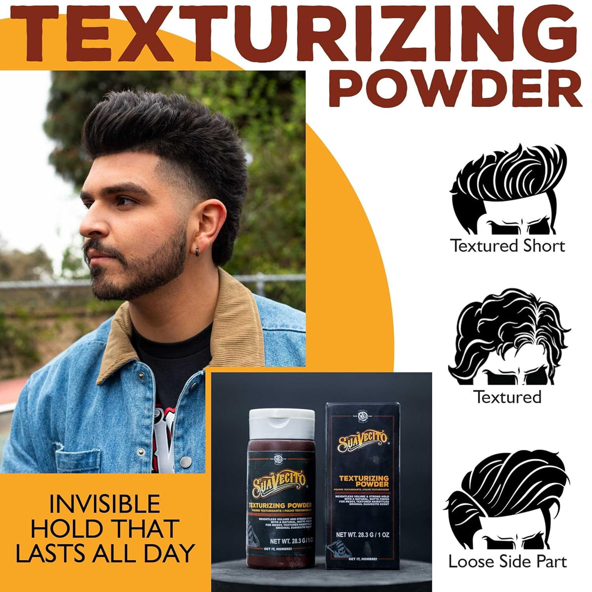 Suavecito Texturizing & Volumizing Hair Styling Powder Shine Free Matte Finish Strong Hold 1 oz