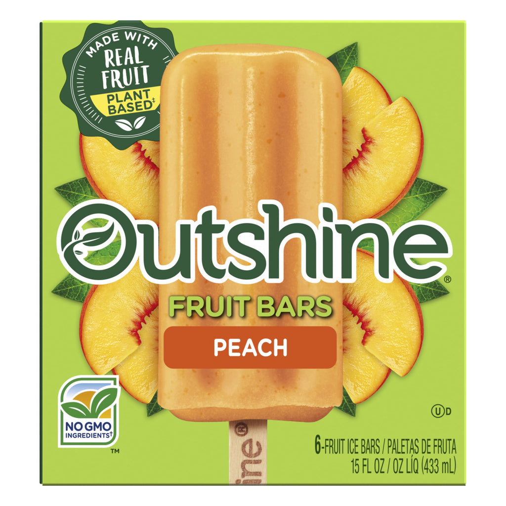 Outshine Peach Frozen Fruit Bars 6 Count 15 Fl Oz