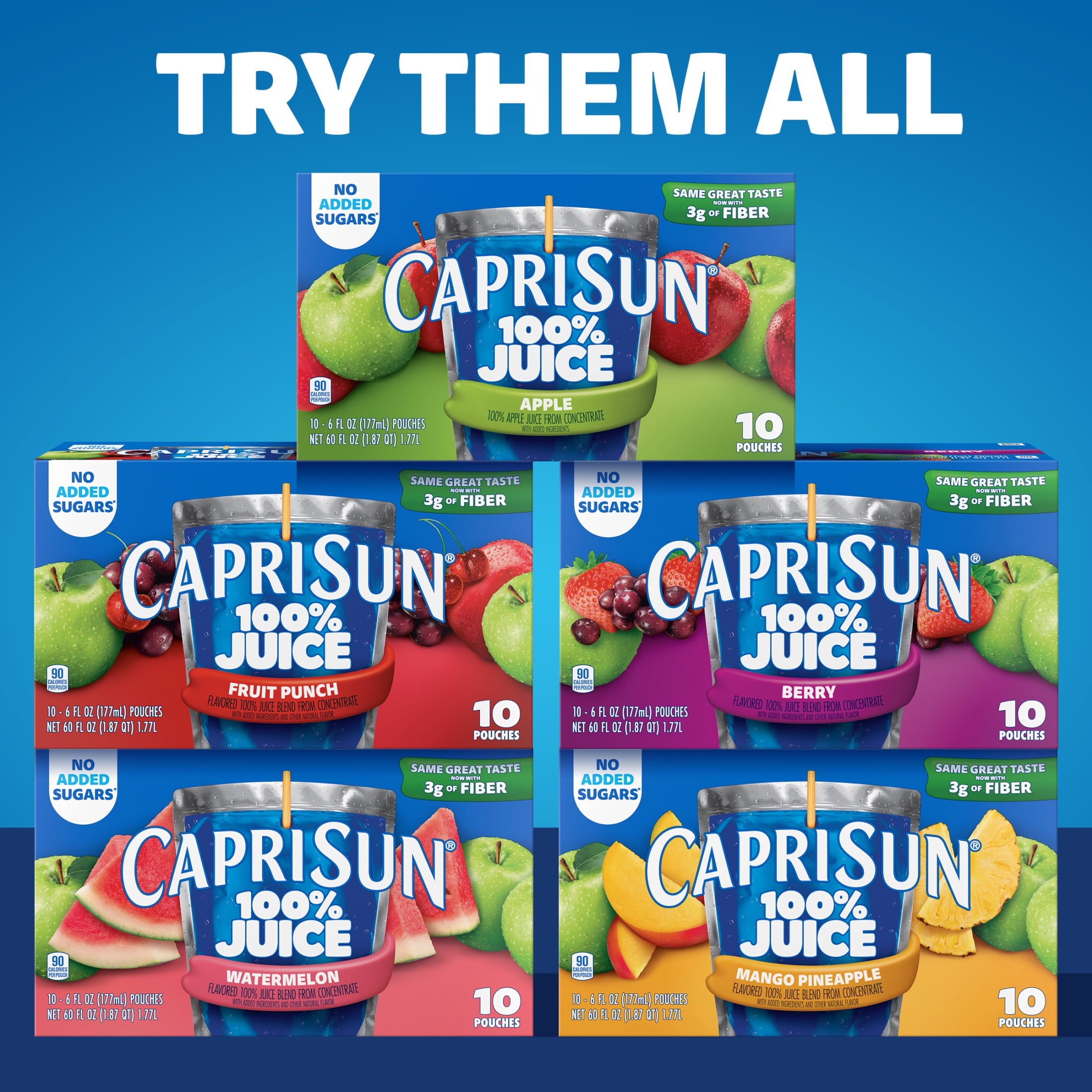 Capri Sun 100% Apple Juice From Concentrate Pulp-Free 6 fl oz 10 Pack
