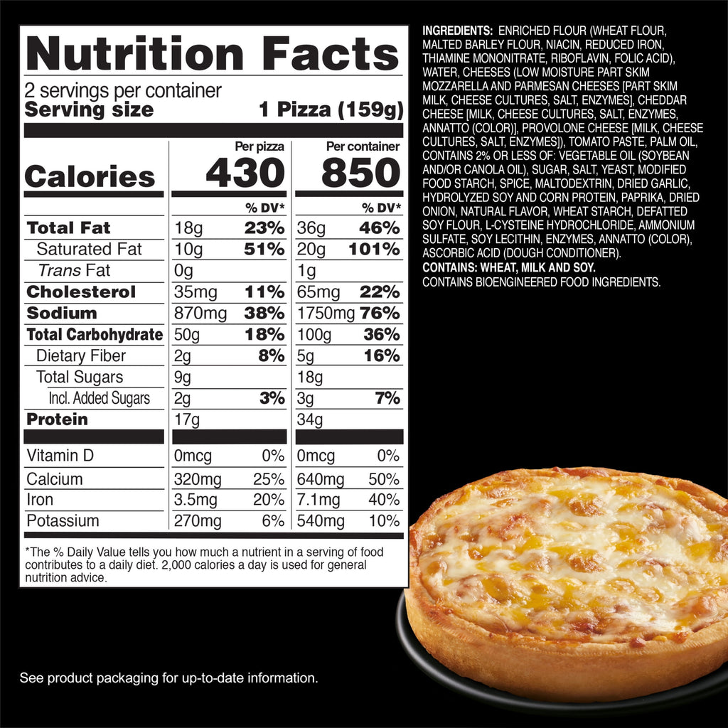 Red Baron Four Cheese Deep Dish Personal Frozen Pizza 11.2 Oz 2 Pack