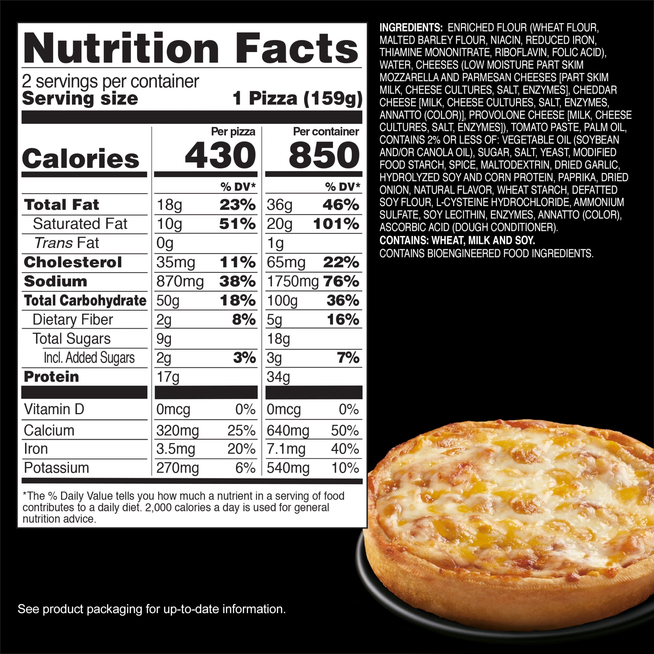 Red Baron Four Cheese Deep Dish Personal Frozen Pizza 11.2 Oz 2 Pack