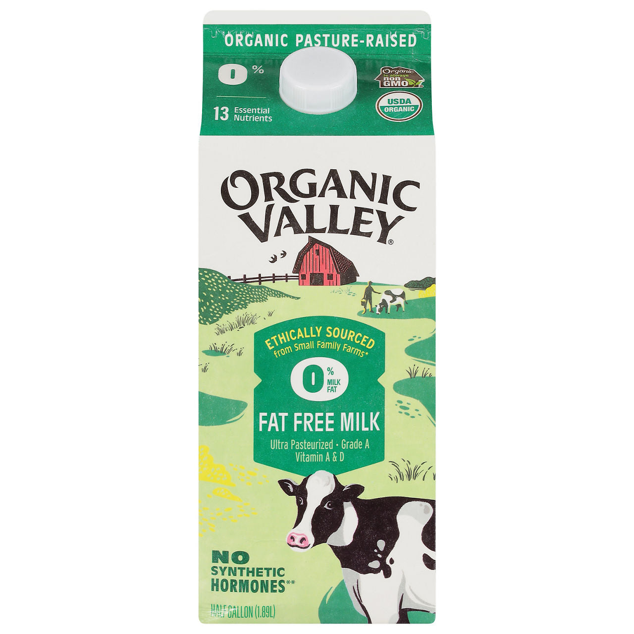 Organic Valley Fat Free 0% Milk Fat Milk 64 fl oz