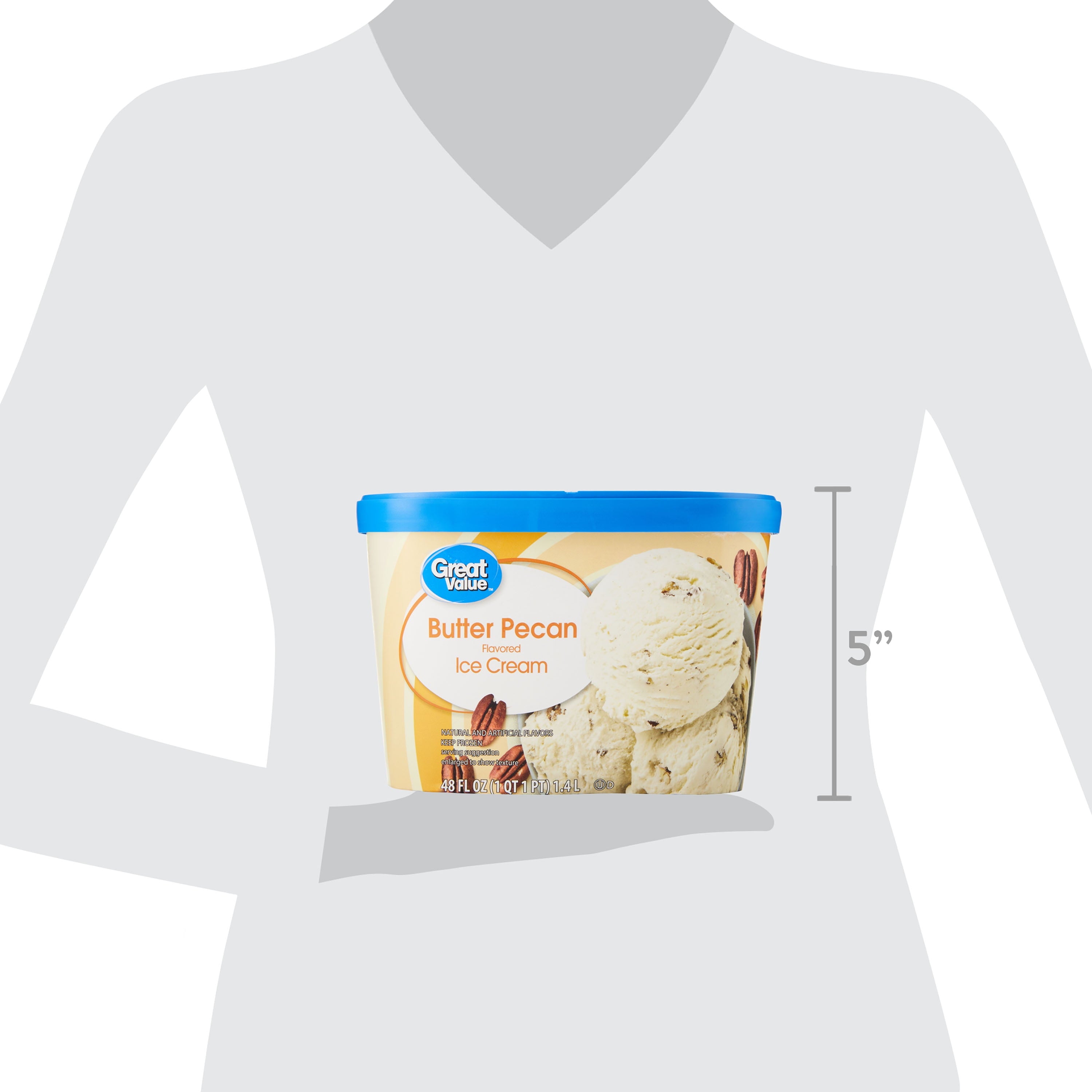 Great Value Butter Pecan Ice Cream 48 Fl Oz