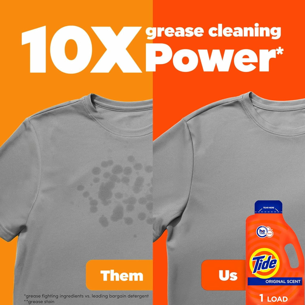 Tide Ultra Concentrated Liquid Laundry Detergent Original Scent Travel Size 1.31 fl oz 1 Load