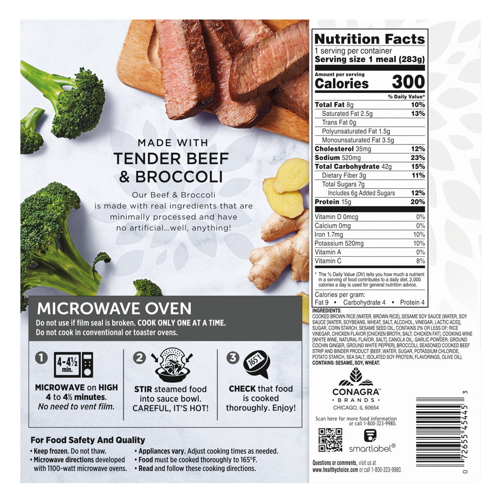 Healthy Choice Simply Steamers Beef & Broccoli Frozen Meal 10 Oz