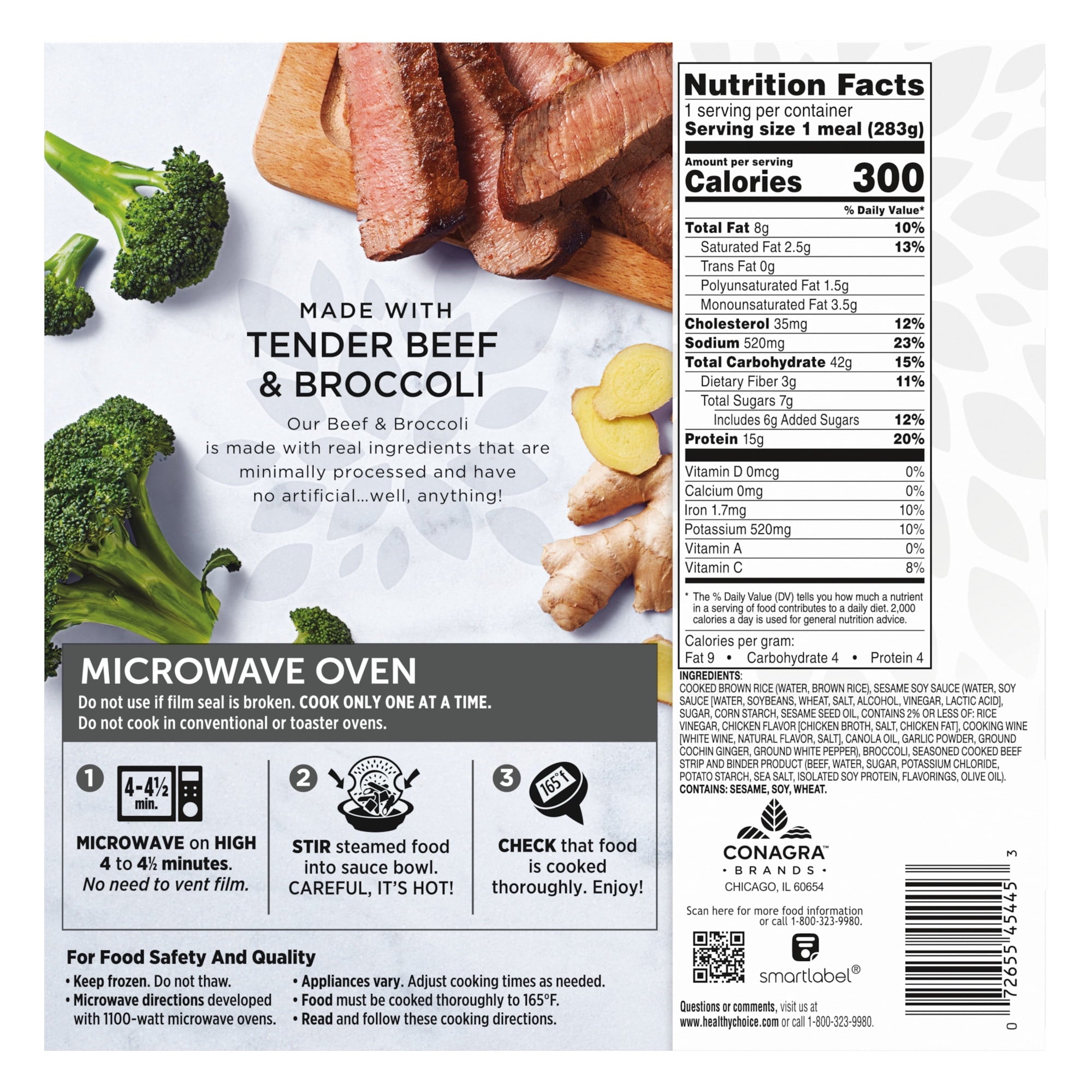 Healthy Choice Simply Steamers Beef & Broccoli Frozen Meal 10 Oz