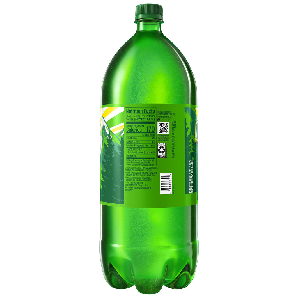 Mountain Dew Citrus Soda Pop Bottle 2 Liters