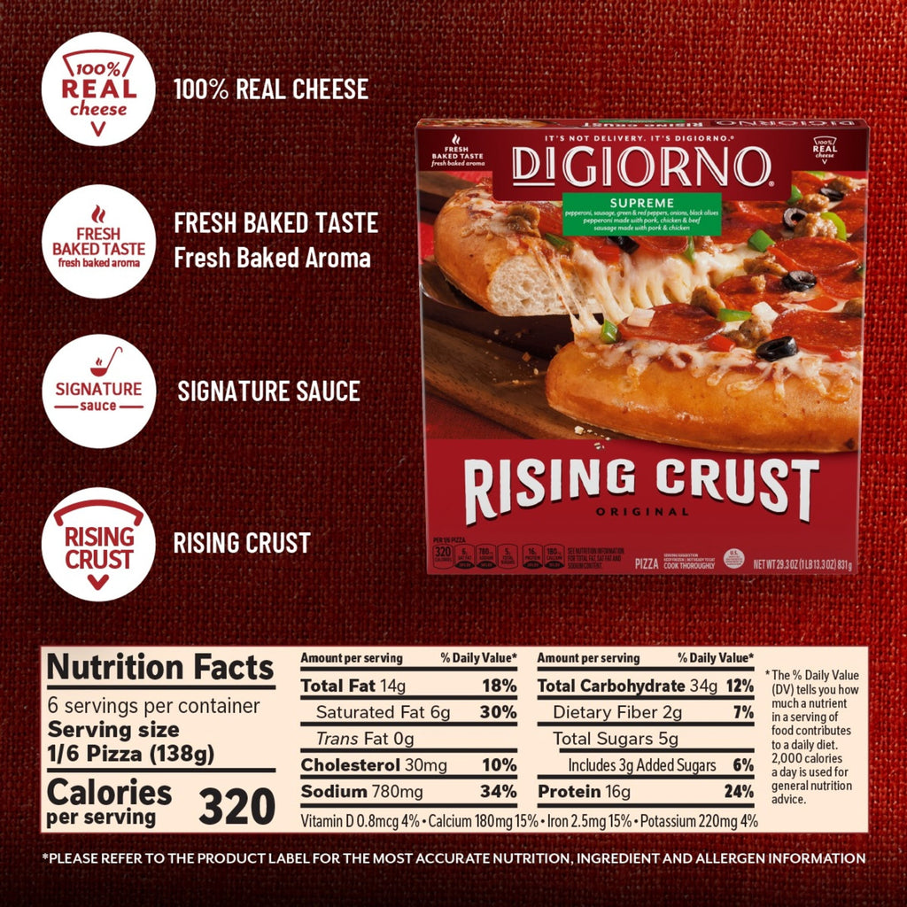 DiGiorno Supreme Rising Crust Frozen Pizza 29.3 Oz