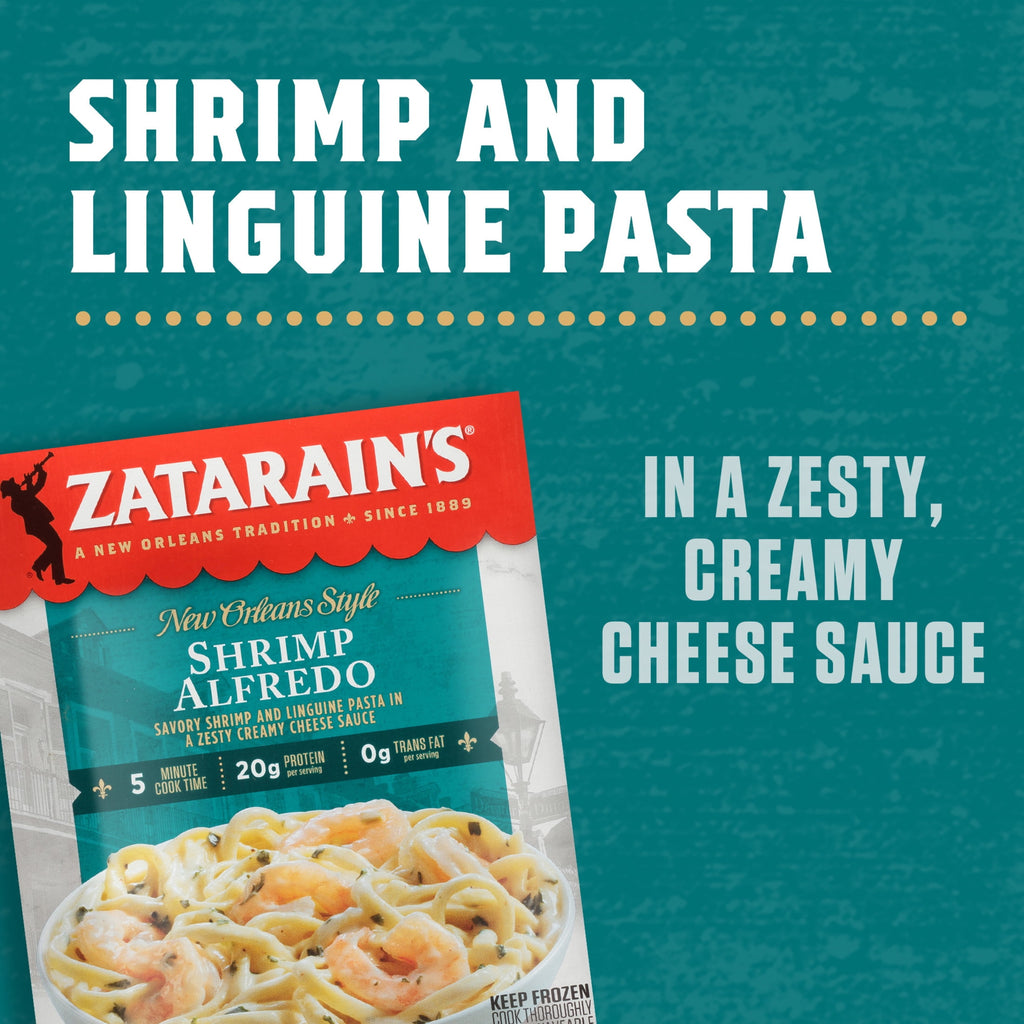 Zatarain's Frozen Shrimp Alfredo Pasta Meal 10.5 Oz