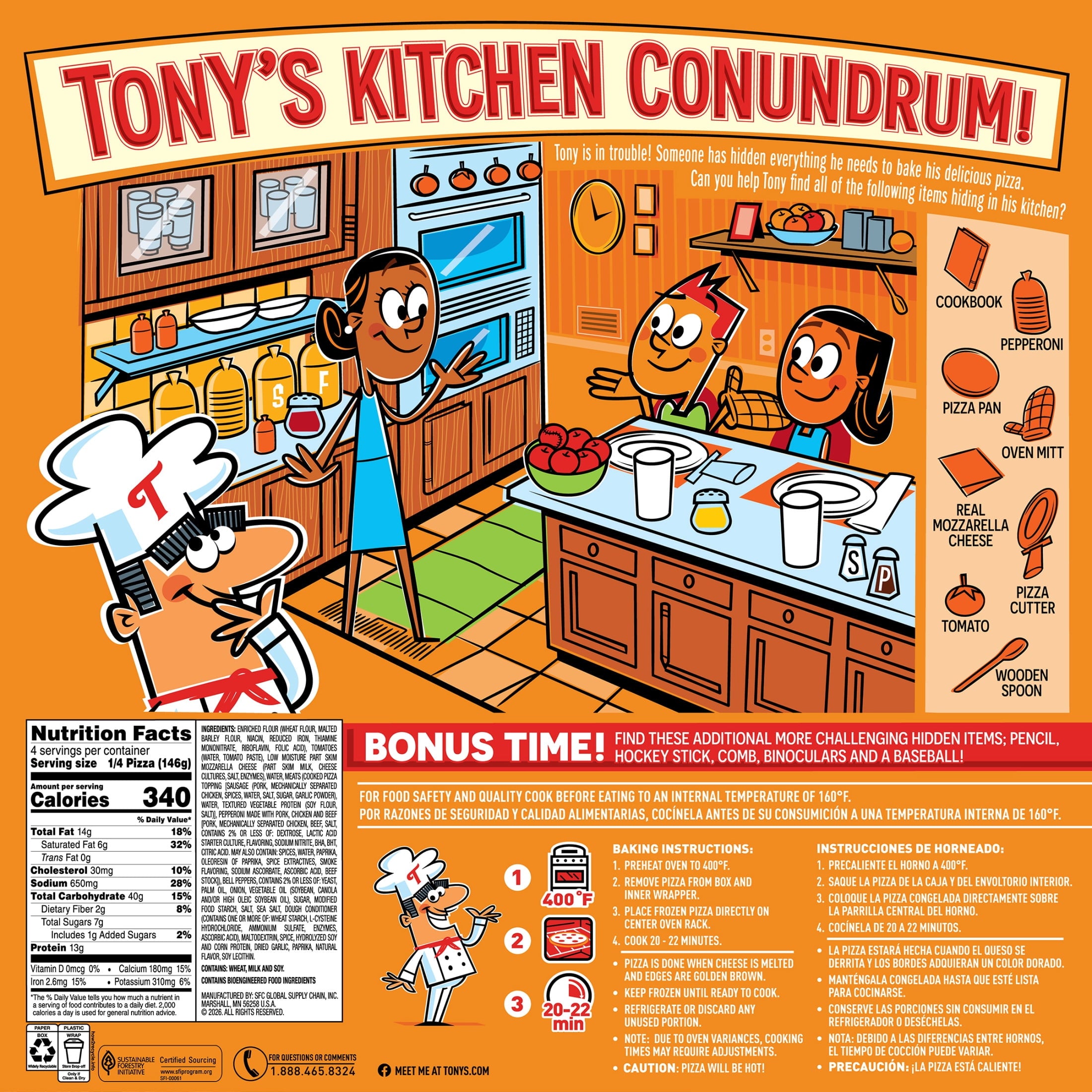 Tony's Supreme Pizzeria Style Crust Frozen Pizza with Sausage and Peppers 20.61 Oz