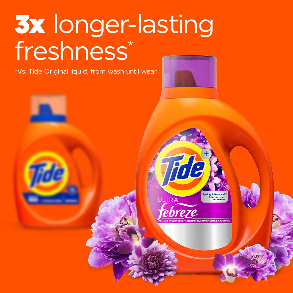 Tide Ultra Febreze Liquid Laundry Detergent Spring and Renewal Scent 73 fl oz 52 Loads