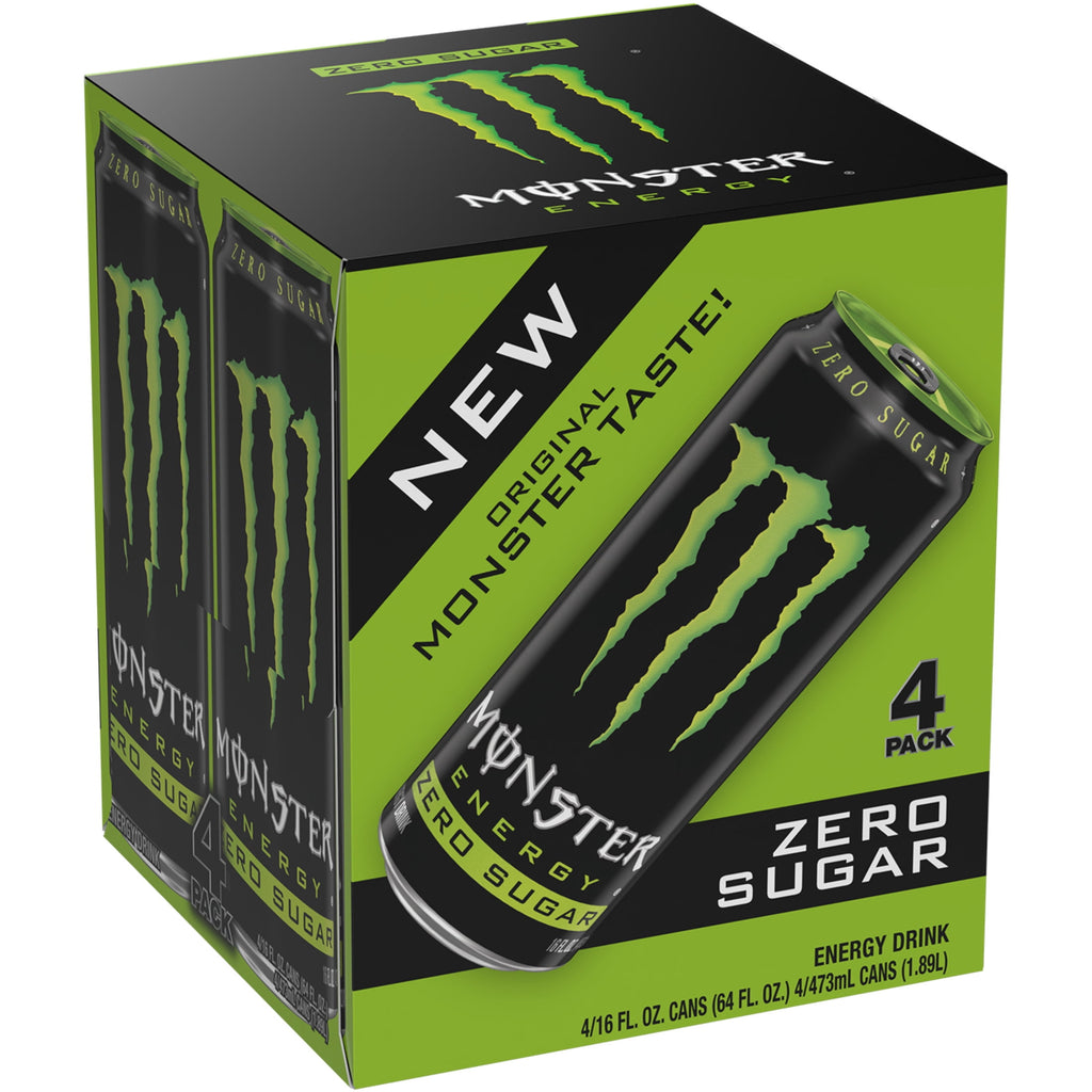 Monster Energy Zero Sugar Energy Drink 16 fl oz 4 Pack Cans