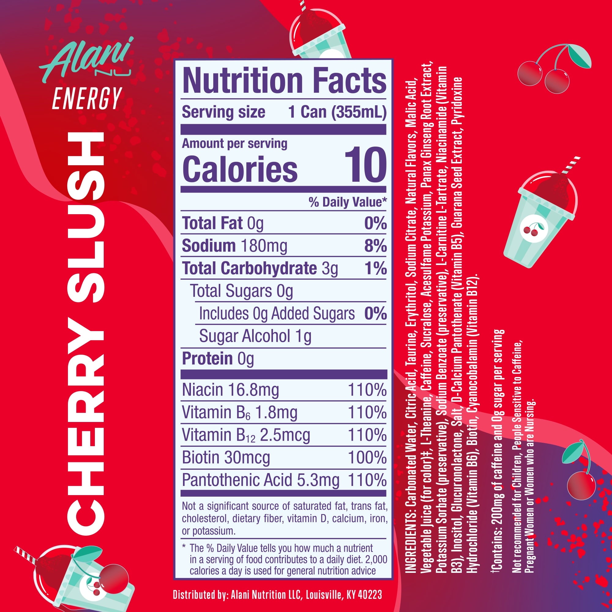 Alani Nu Cherry Slush Energy Drink 12 fl oz Single Can