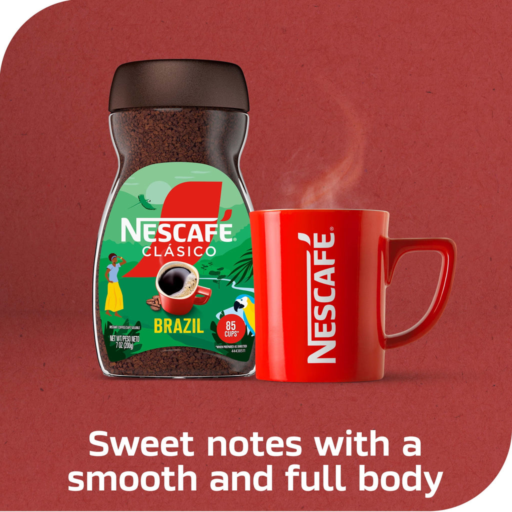 NESCAFÉ CLÁSICO Brazil Naturally Caffeinated Dark Roast Instant Coffee 7 oz Jar
