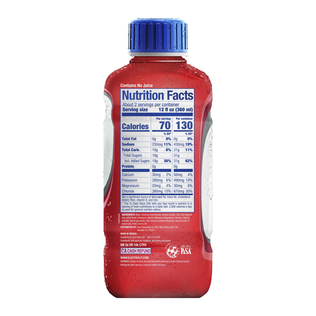 Electrolit Fruit Punch Electrolyte Hydration Beverage 21 fl oz