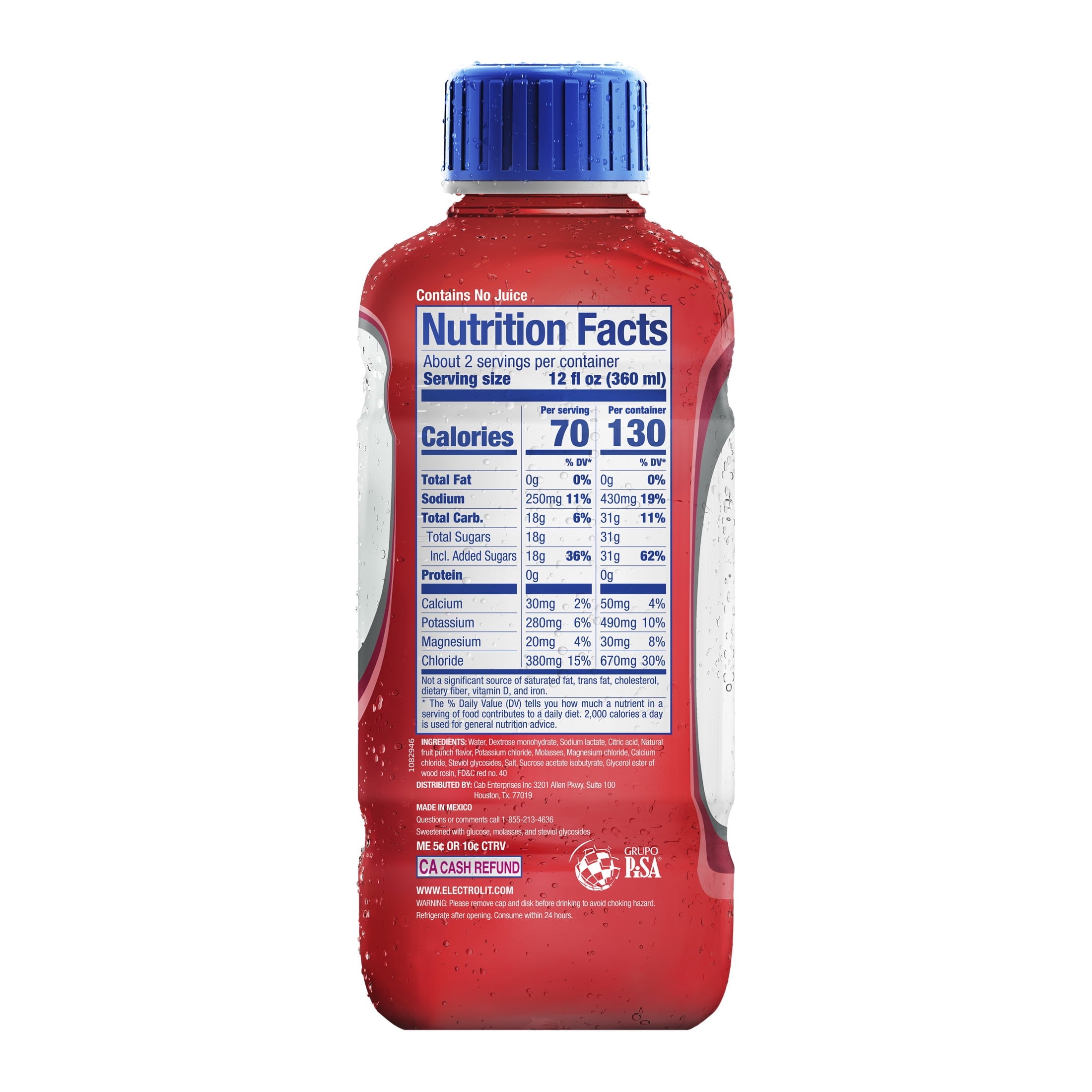 Electrolit Fruit Punch Electrolyte Hydration Beverage 21 fl oz