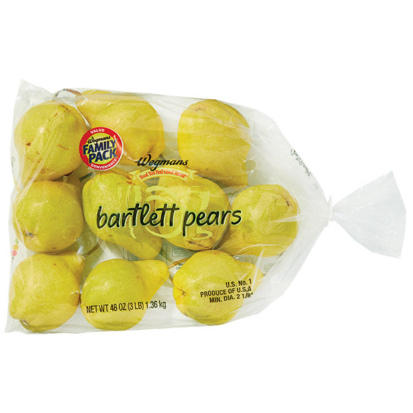 Wegmans Bartlett Pears Bagged Family Pack 3 Lb