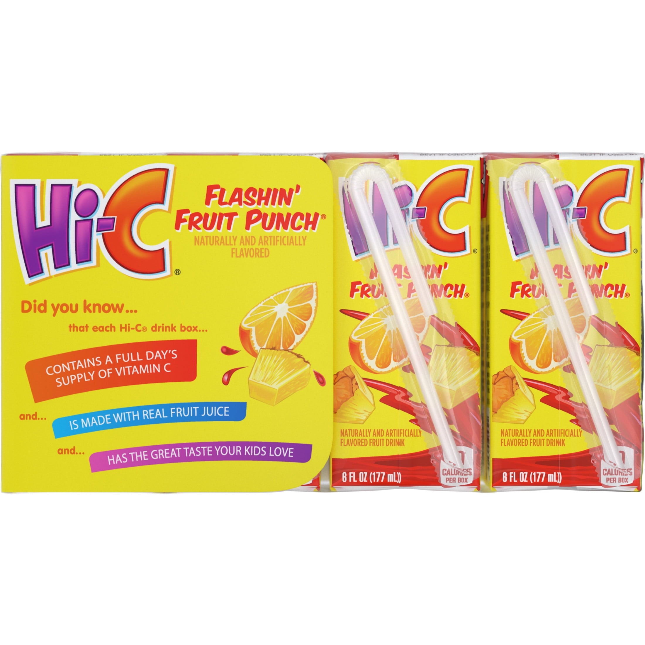 Hi-C Flashin' Fruit Punch Juice Drink 6 fl oz 8 Pack