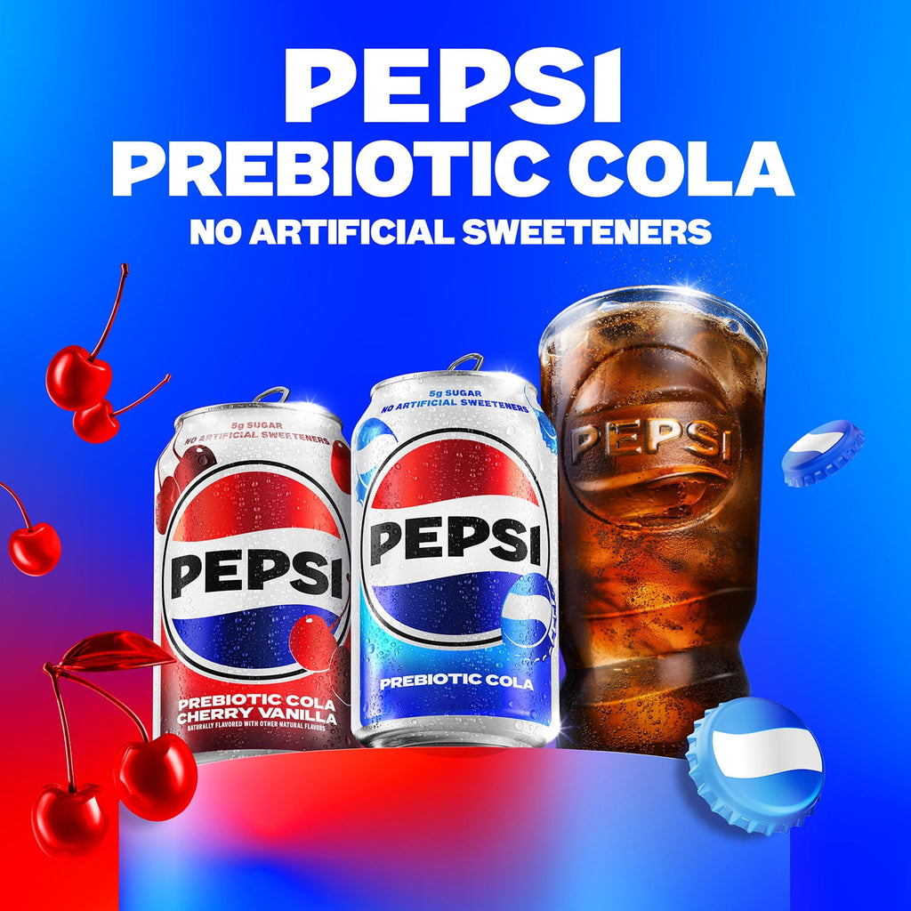 Pepsi Prebiotic Cola Soda Pop Cans 12 Fl Oz 8 Pack