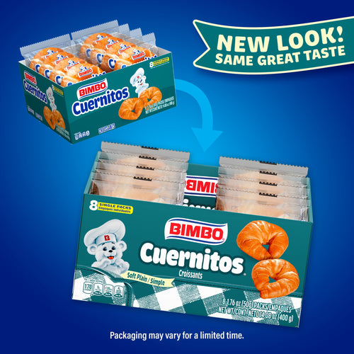 Bimbo Cuernitos Plain Croissants 14.08 Oz 8 Count Freshness Guaranteed