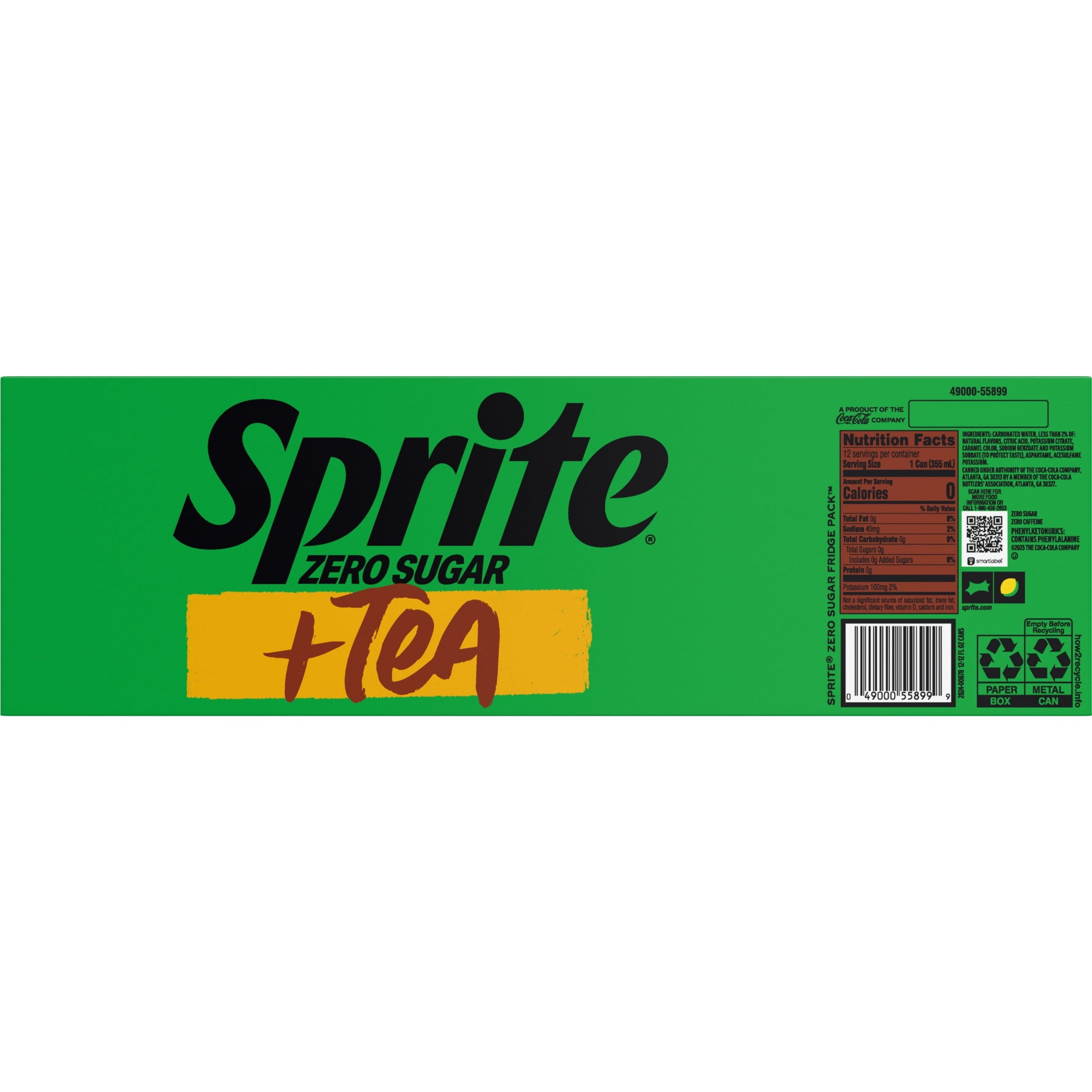 Sprite + Tea Lemon-Lime and Tea Flavored Soda 12 Fl Oz 12 Pack