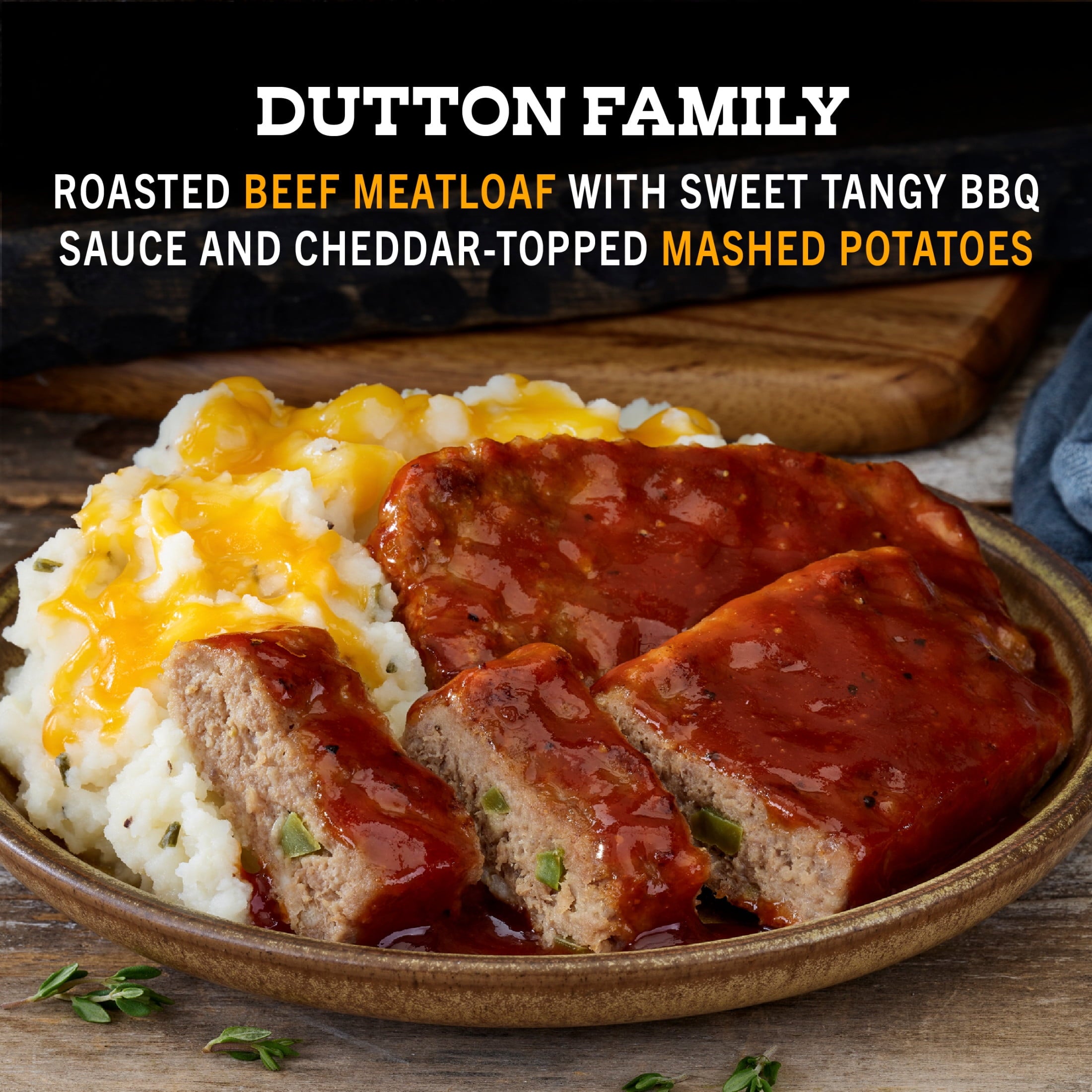Yellowstone BBQ Meatloaf & Mashed Potatoes Frozen Meal 13.5 Oz