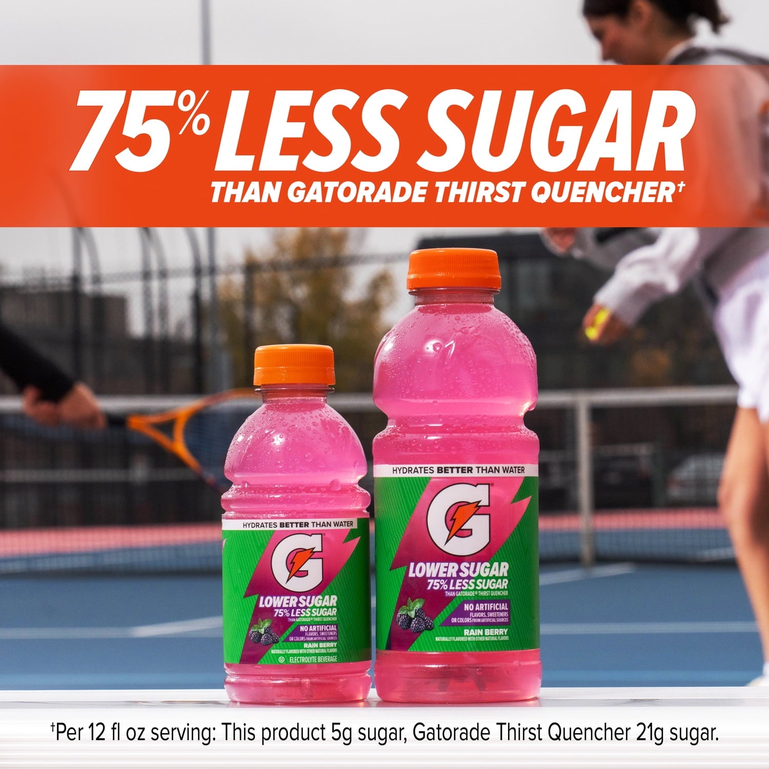 Gatorade Lower Sugar Electrolyte Sports Drink Rain Berry 12 fl oz Bottles (12 Pack)
