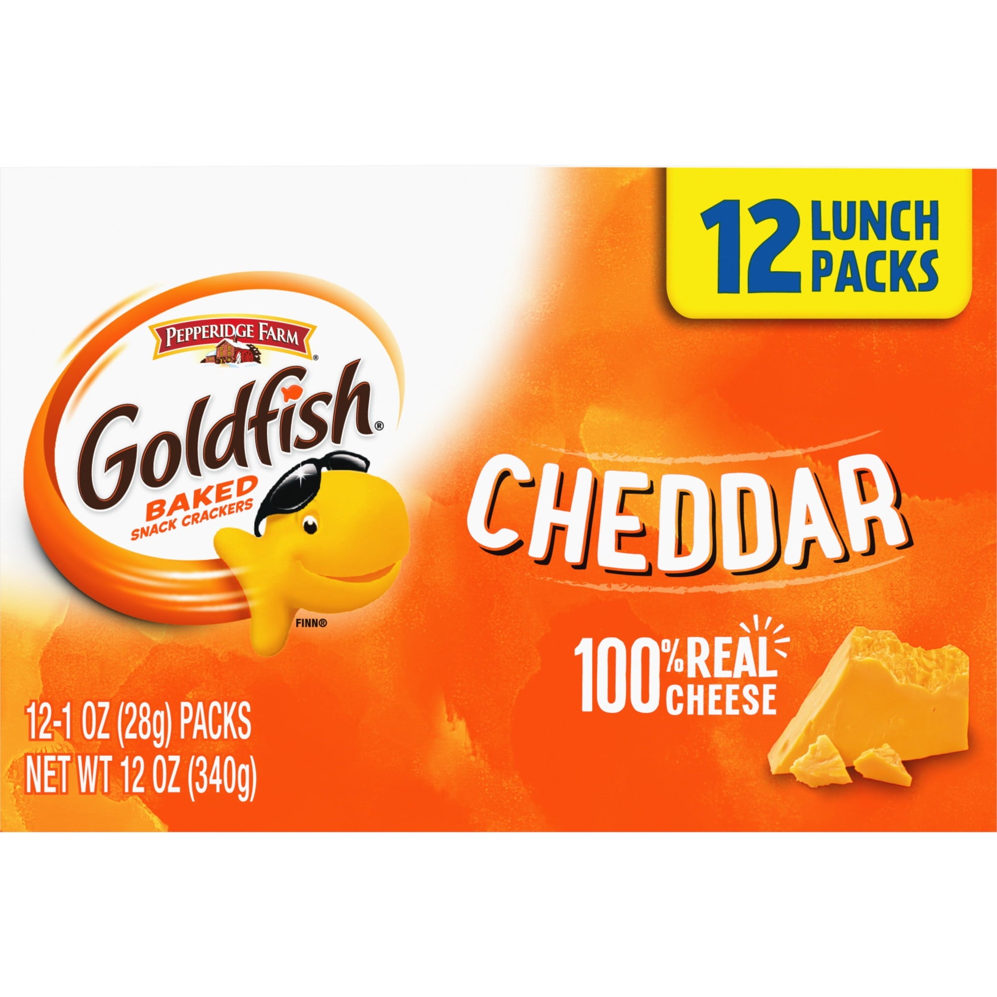 Cheddar Cheese Crackers Snack Packs 12 Count 12 Oz Goldfish