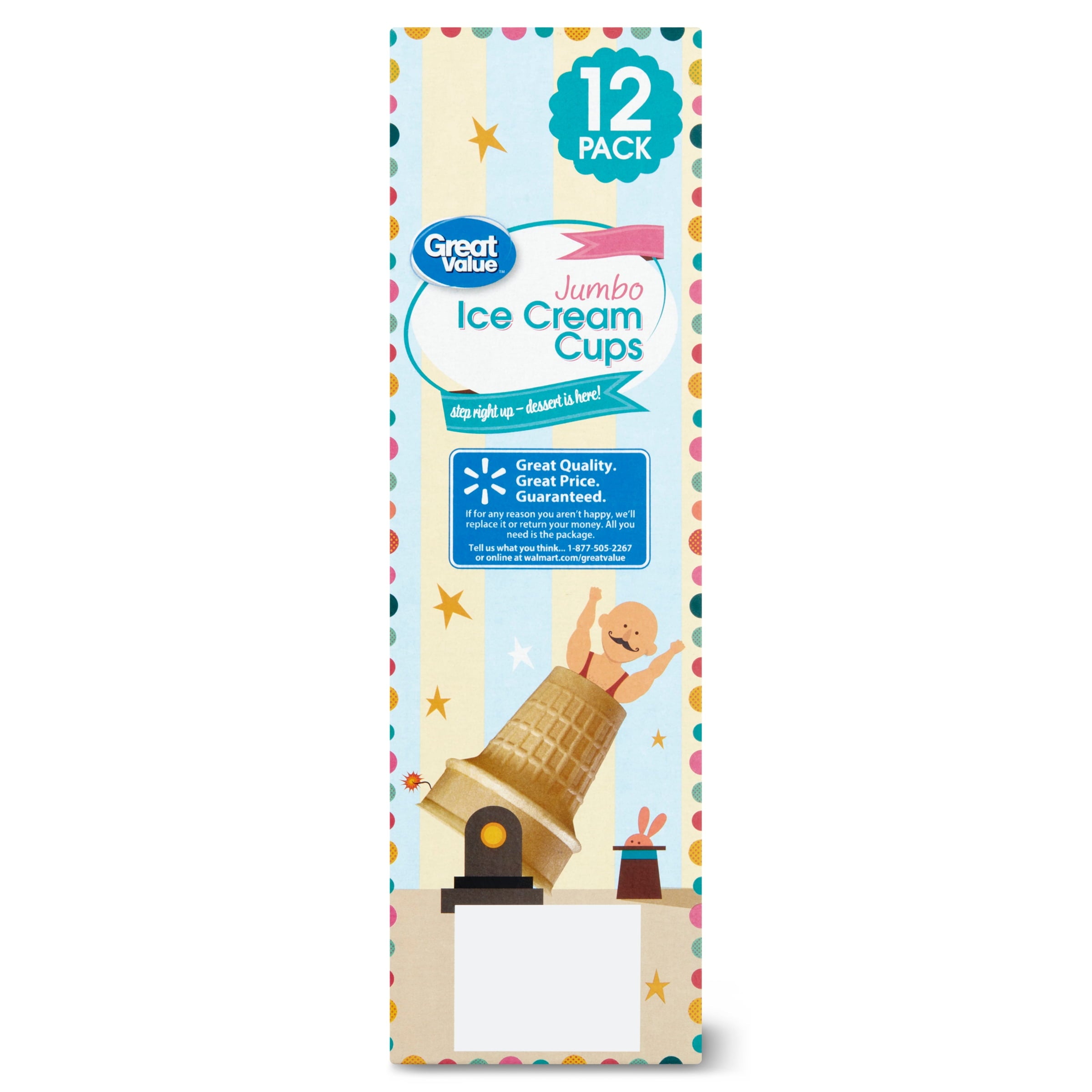 Great Value Jumbo Ice Cream Cups 2.75 Oz 12 Count