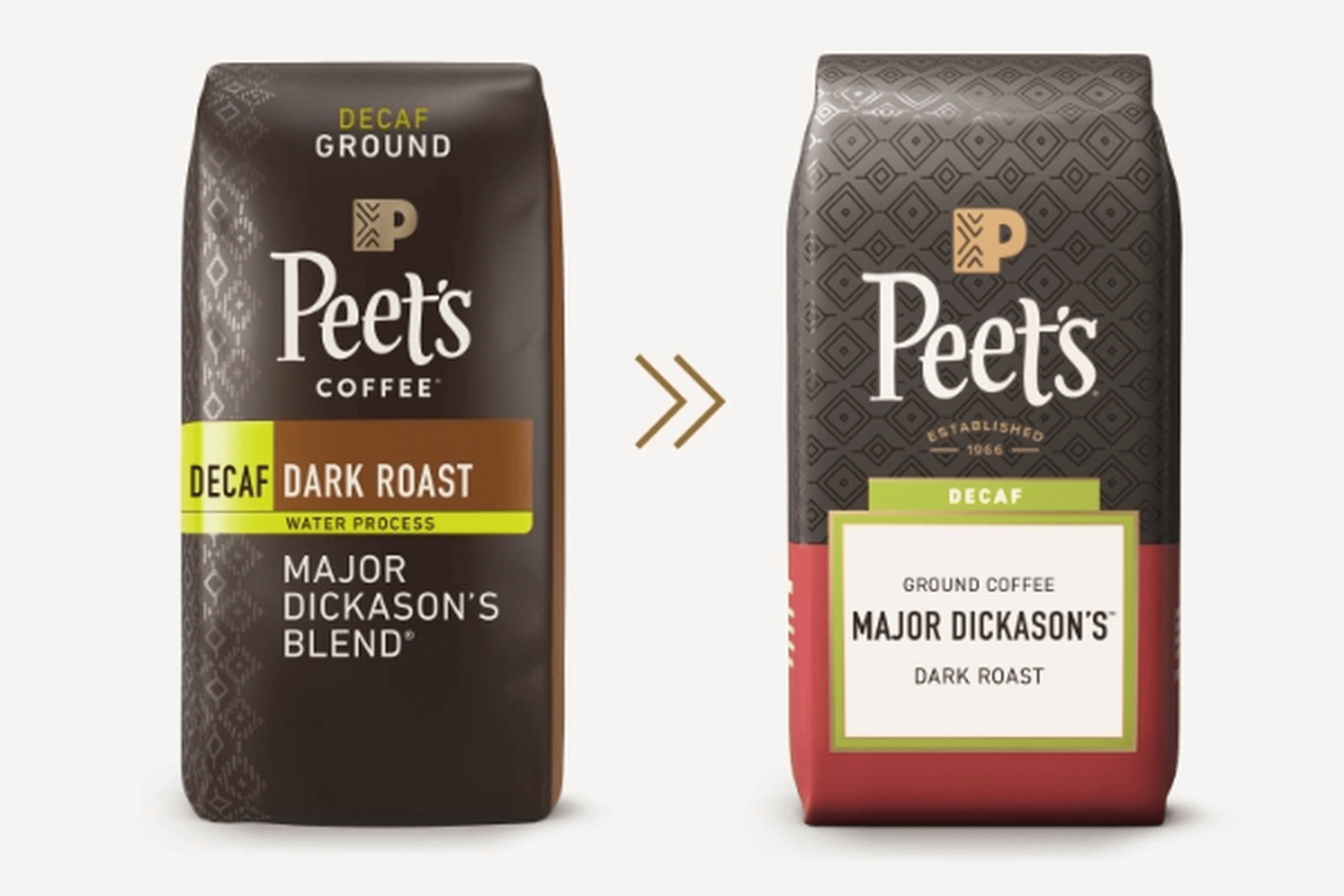 Peet's Coffee Decaf Major Dickason's Blend Premium Dark Roast Ground Coffee 10.5 oz Bag