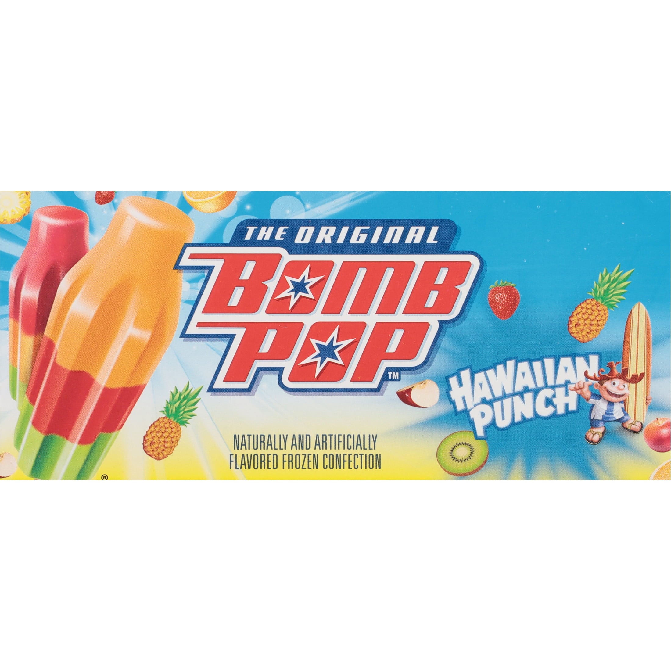 Bomb Pop Hawaiian Punch Freeze Ice Pops 12 Count 21 Fl Oz