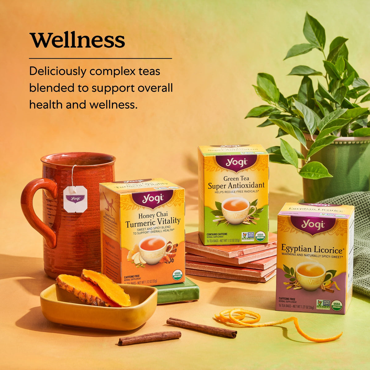 Yogi Green Tea Super Antioxidant Organic Wellness Tea Bags 16 Count