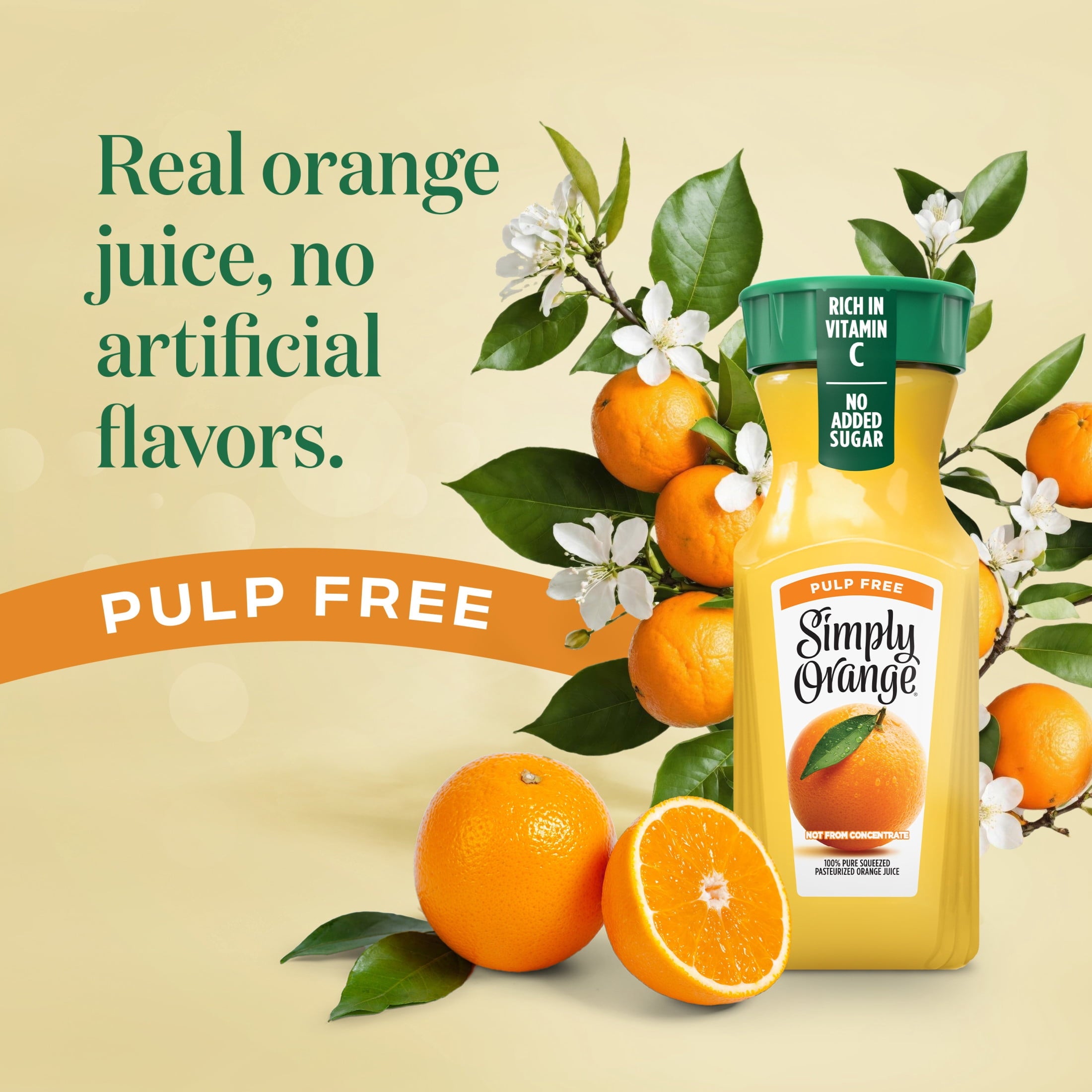 Simply Orange Pulp-Free Orange Juice 8 fl oz Bottles 4 Pack