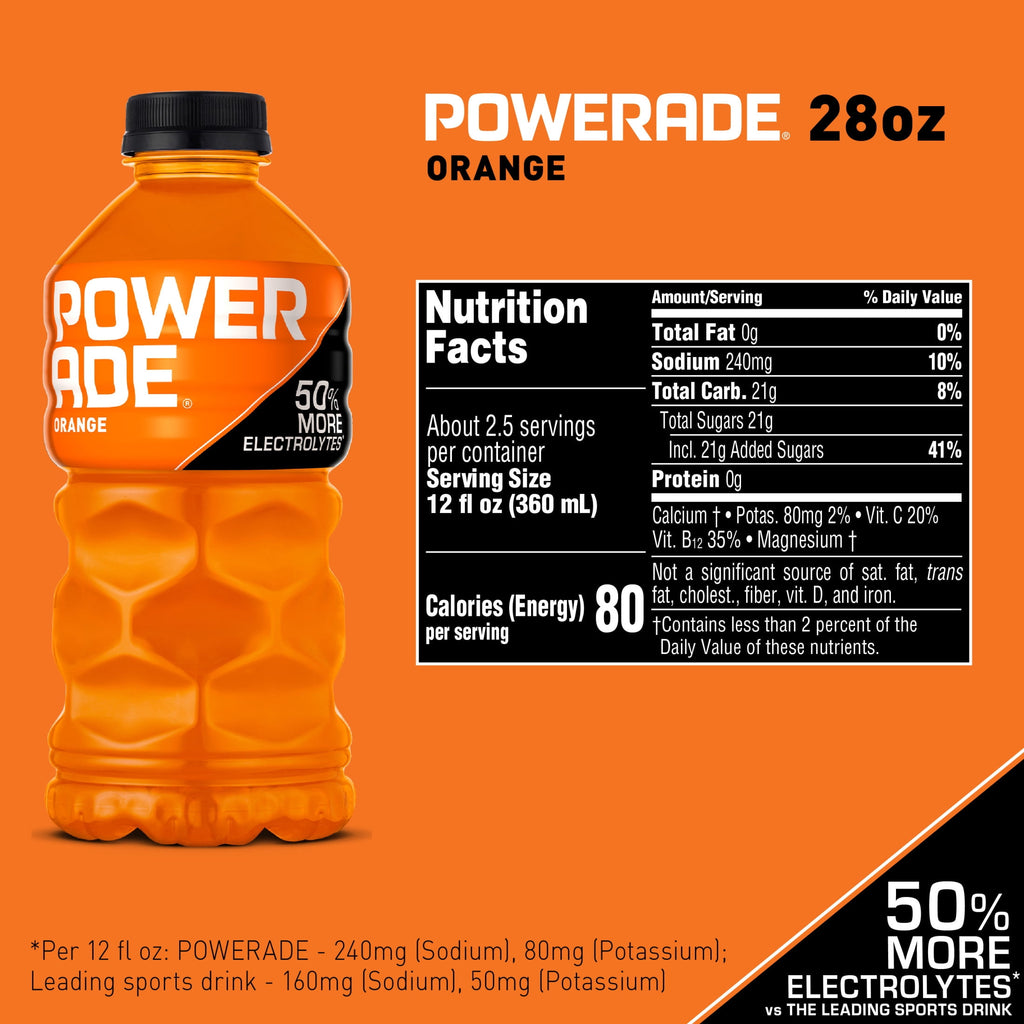 Powerade Orange Electrolyte Sports Drink 28 fl oz Bottle