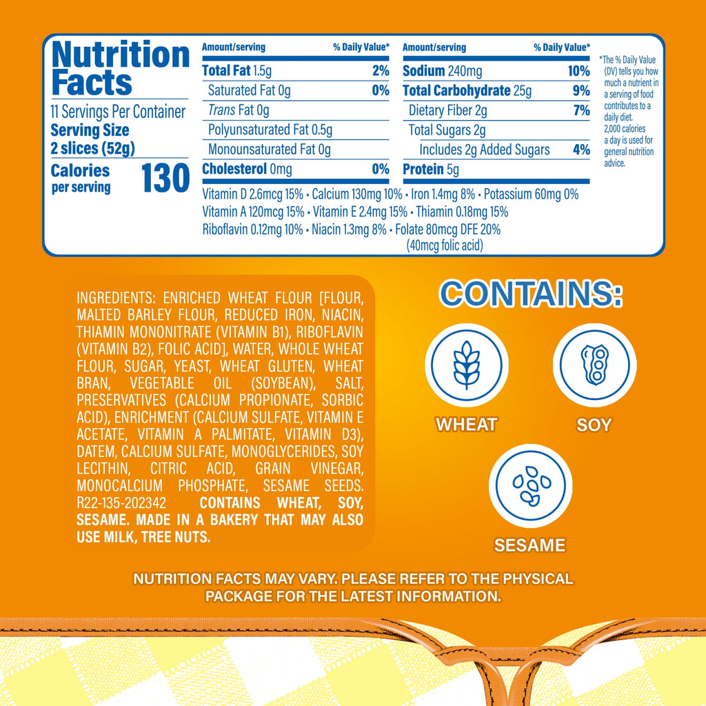 Wheat Bread 20 Oz Bimbo