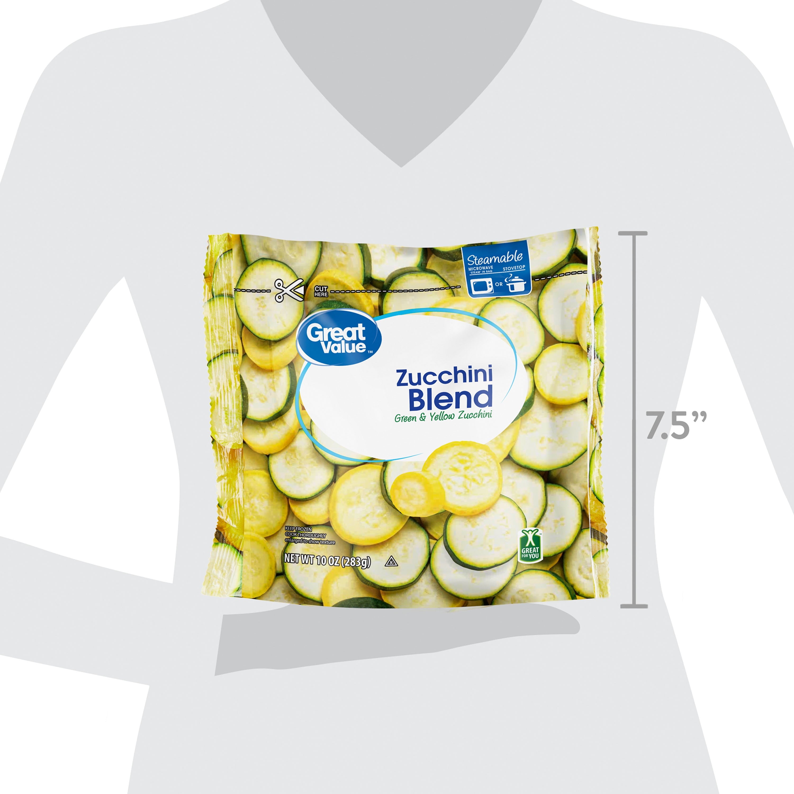 Great Value Frozen Zucchini Blend Yellow Green Sliced 10 Oz