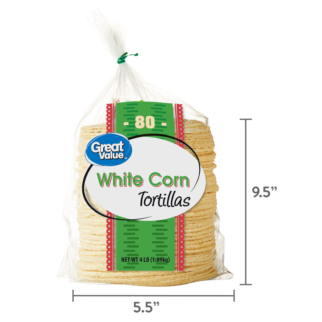 White Corn Tortillas 66.67 Oz 80 Count Great Value