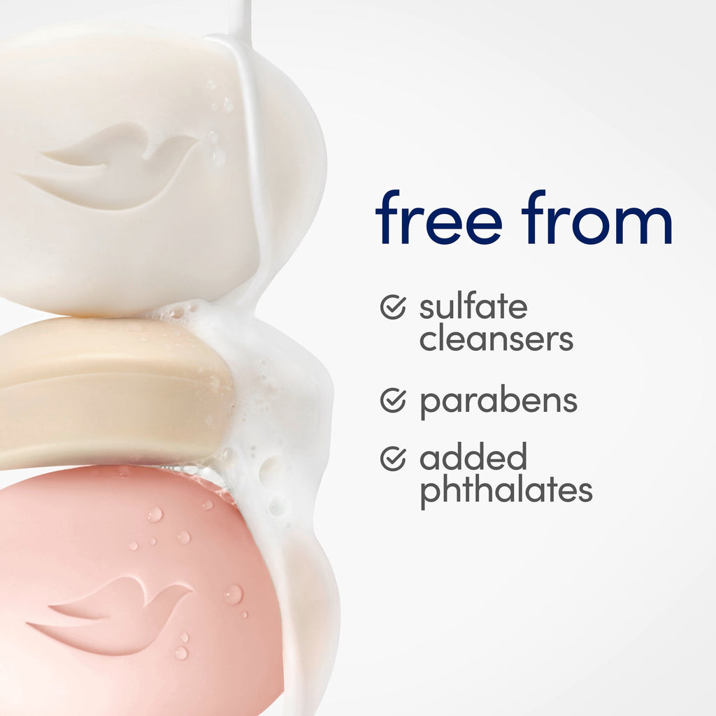Dove Rebalancing Beauty Bar Soap White Peach & Rice Milk Moisturizing Cleanser 3.75 oz 4 Bars