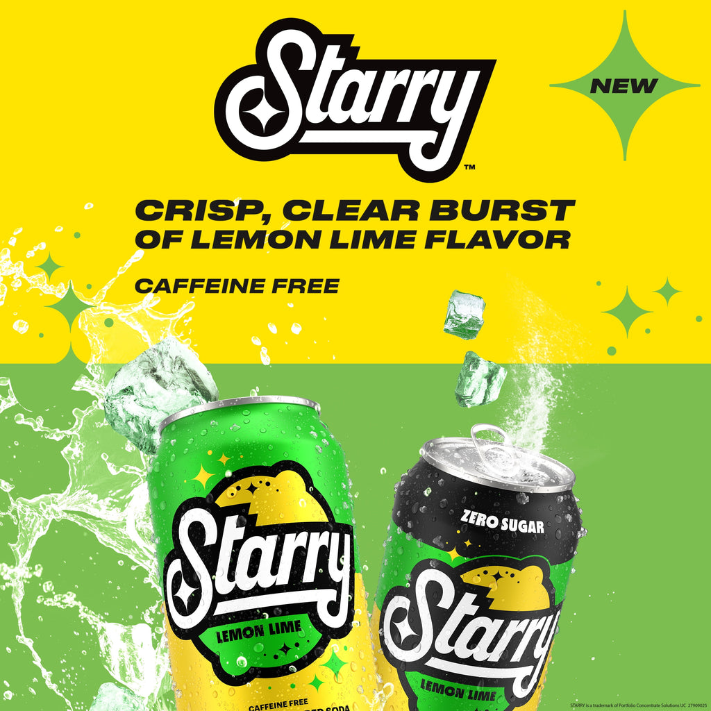 Starry Zero Sugar Lemon Lime Soda Pop Cans 12 Fl Oz 12 Pack