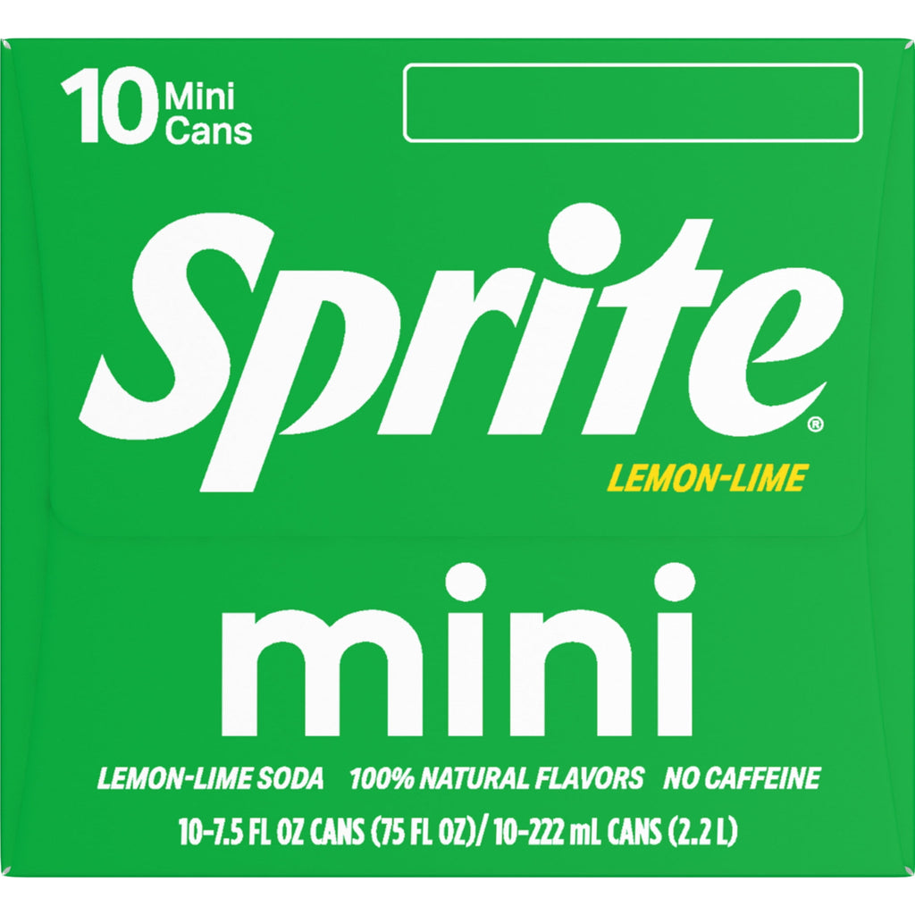 Sprite Lemon-Lime Caffeine Free Soda Pop Fridge Pack Mini Cans 7.5 Fl Oz 10 Pack