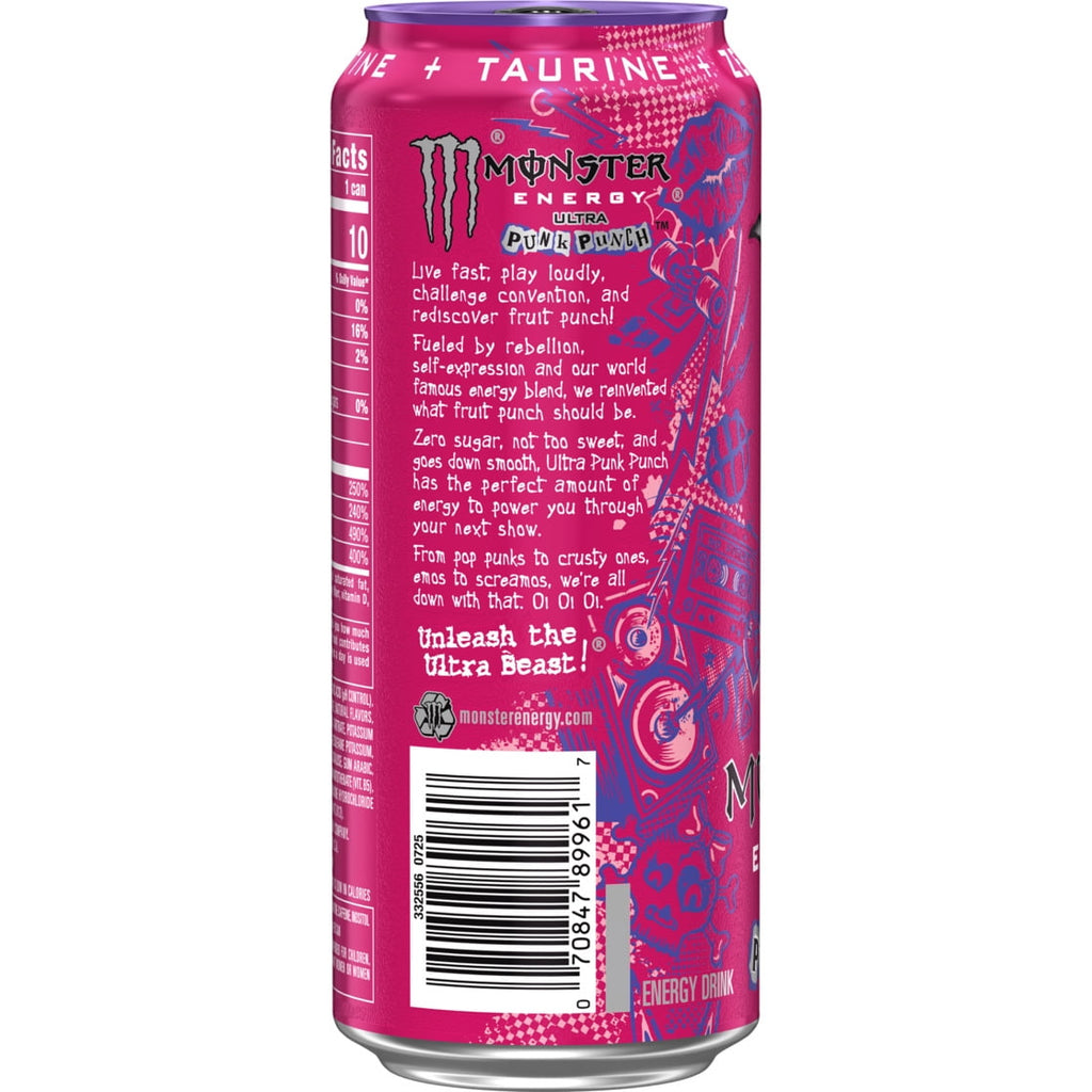 Monster Energy Ultra Punk Punch Energy Drink 16 fl oz Single Can