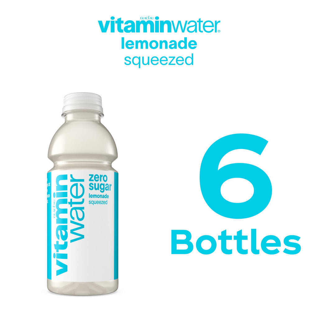 vitaminwater Zero Sugar Squeezed Lemonade Flavored Water Beverage 16.9 fl oz Bottles 6 Pack