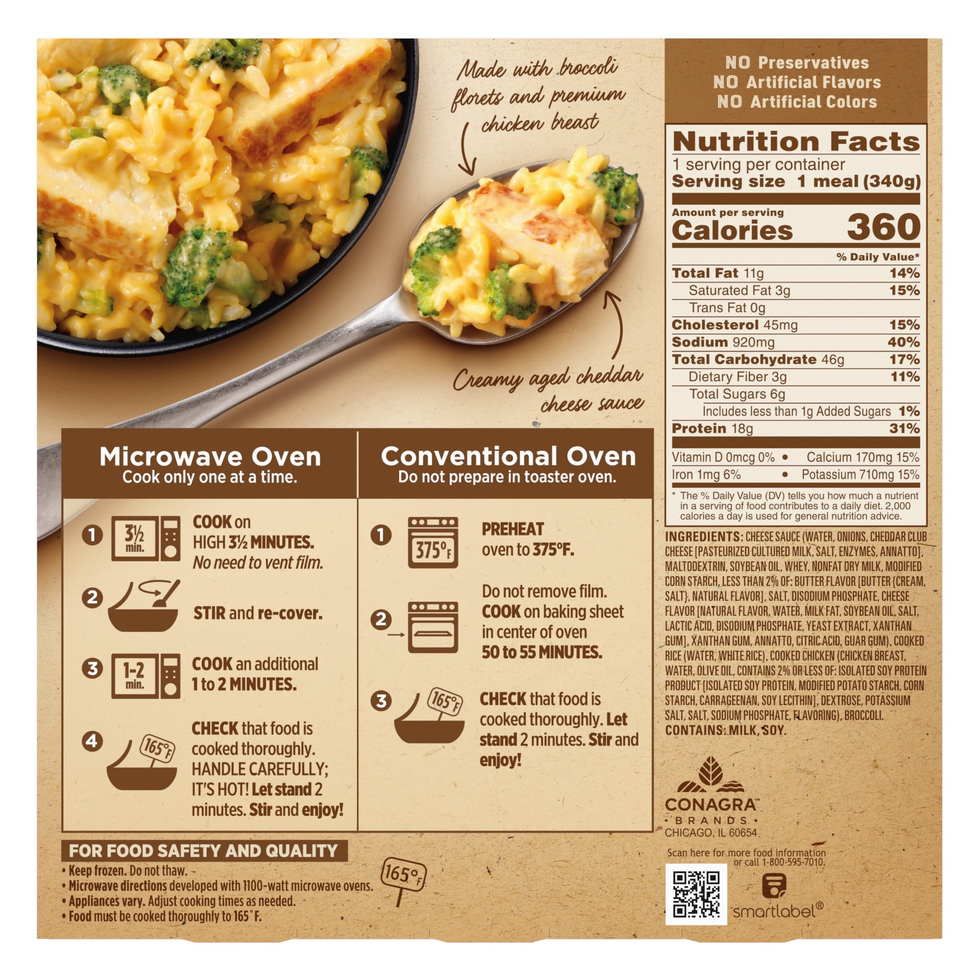 Marie Callender's Aged Cheddar Cheesy Chicken And Rice Bowl 12 Oz Frozen Meal