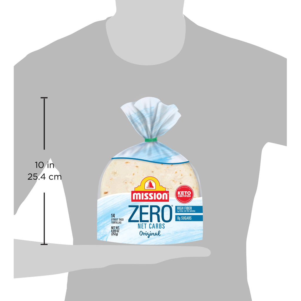 Mission Zero Net Carbs Original Flour Tortillas Street Tacos Size 14 Count 8.89 Oz