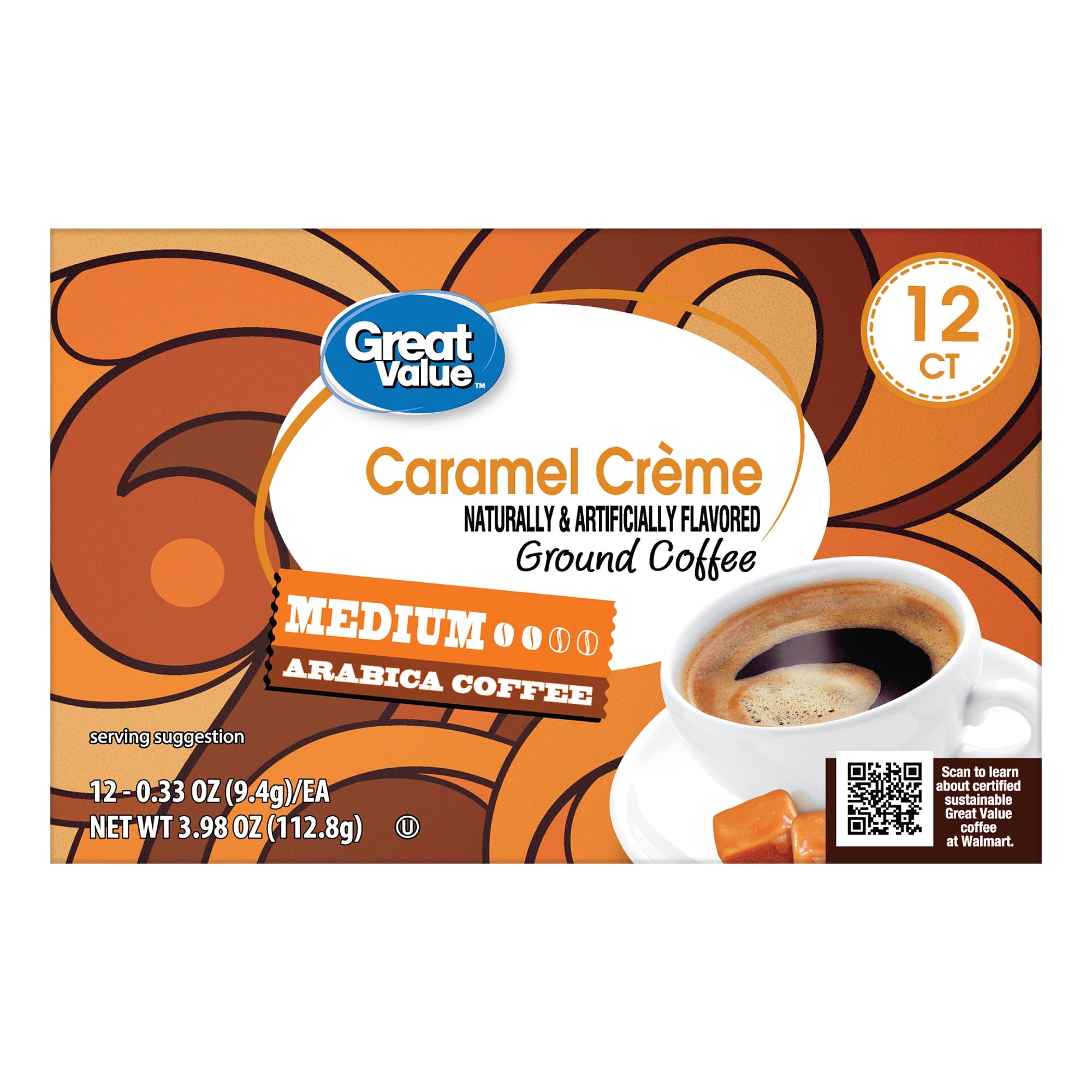 Great Value 100% Arabica Caramel Medium Roast Coffee Pods 12 Count
